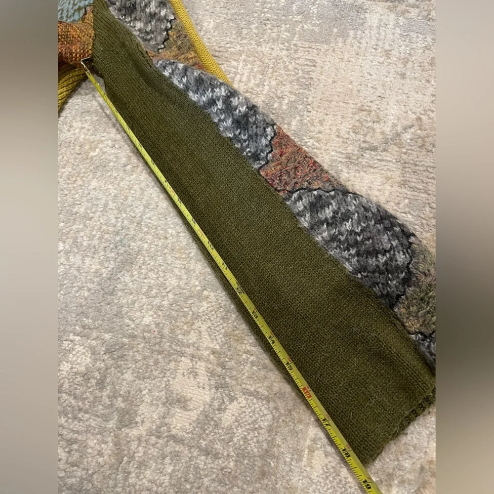 Anthropologie Charlie & Robin Harlequin Patchwork Knit Sweater Chunky Boho RARE - Picture 14 of 16